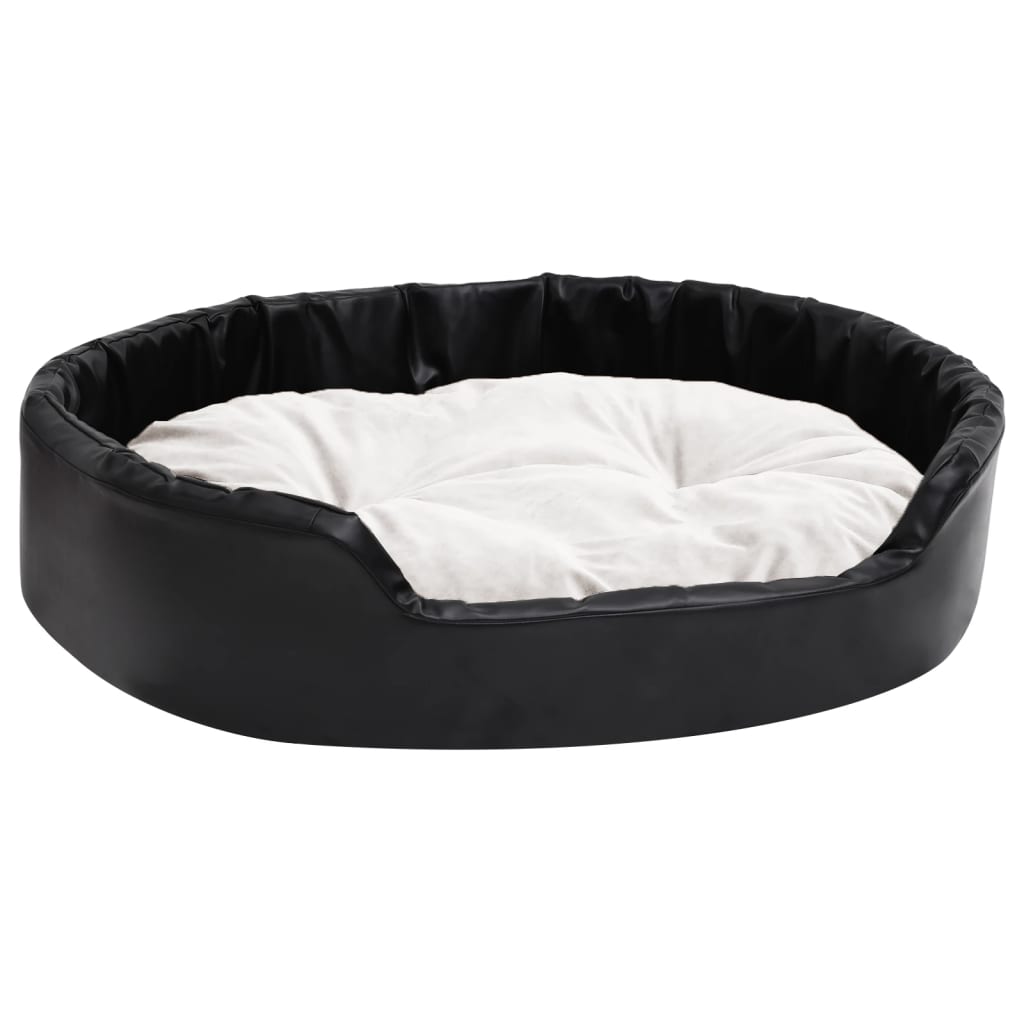 VidaXL dog basket 90x79x20 cm plush and artificial leather black and beige