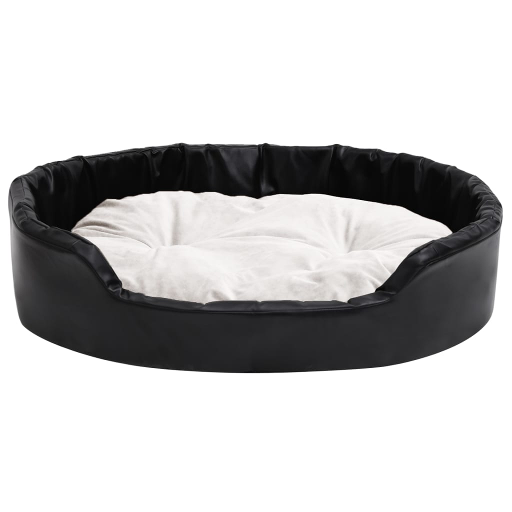 VidaXL dog basket 90x79x20 cm plush and artificial leather black and beige