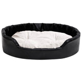 VidaXL dog basket 90x79x20 cm plush and artificial leather black and beige