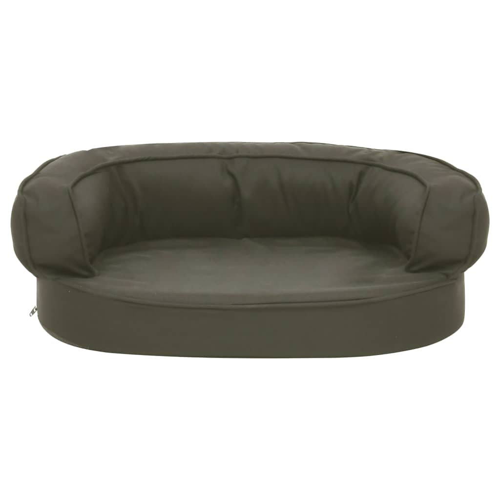 Vidaxl Dog Bed ergonomisk lin-utseende 60x42 cm mørk grå