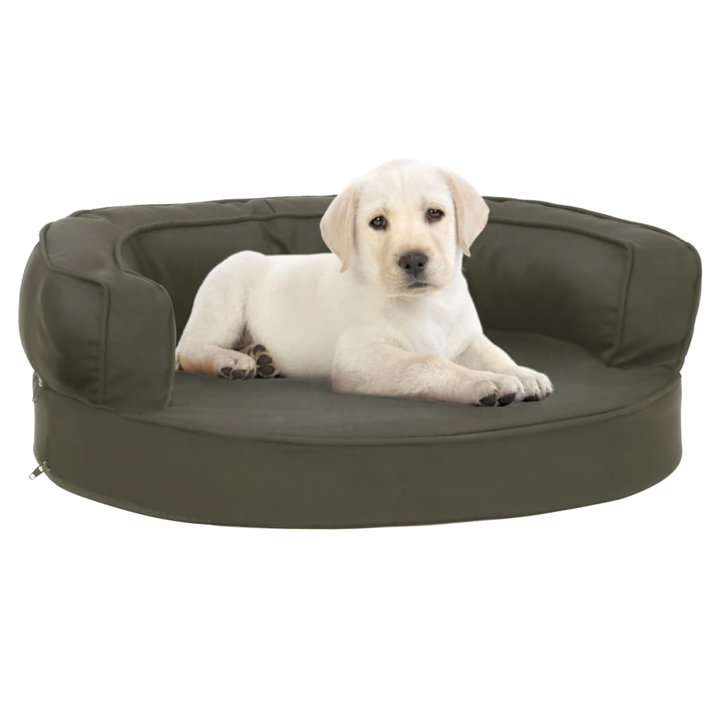 Vidaxl Dog Bed ergonomisk lin-utseende 60x42 cm mørk grå