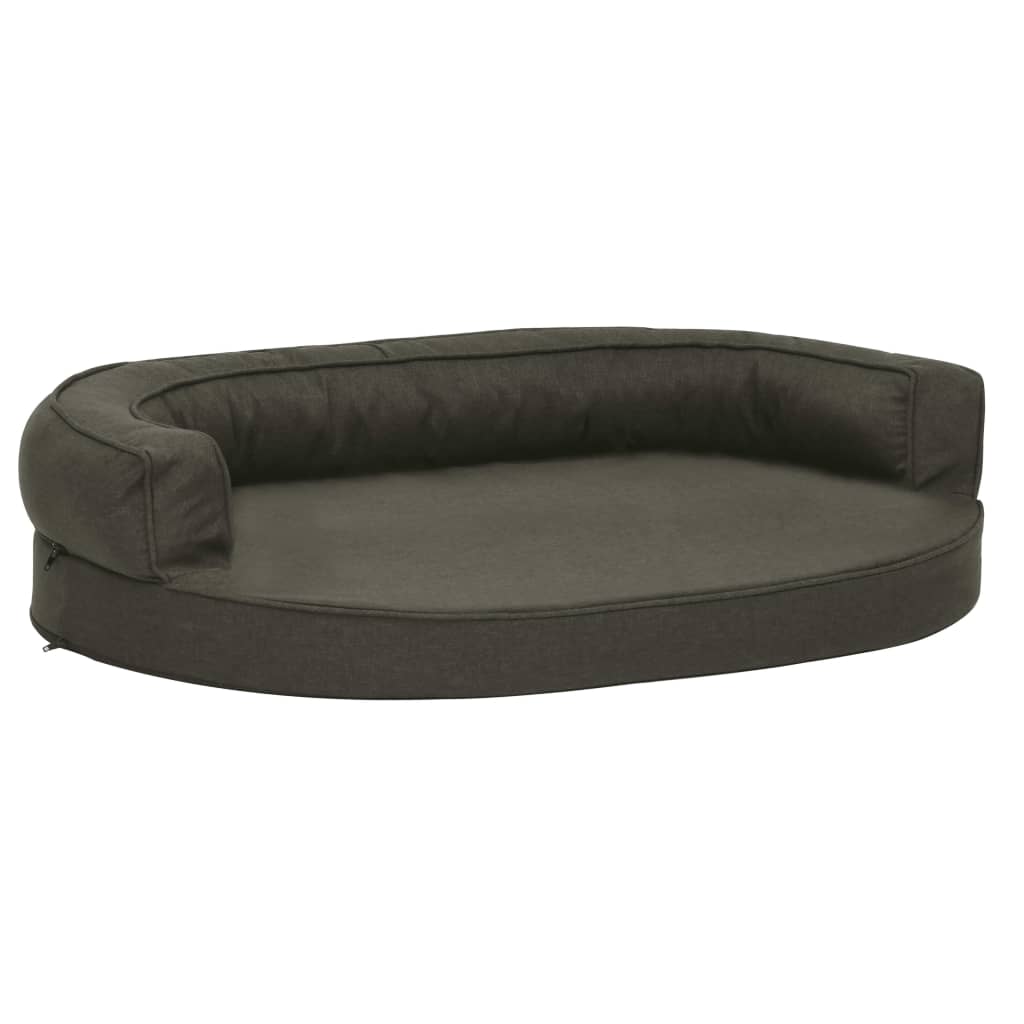 Vidaxl dog bed ergonomic linen-look 75x53 cm dark gray