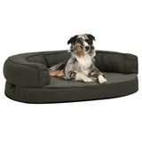 Vidaxl dog bed ergonomic linen-look 75x53 cm Fleece dark gray