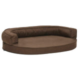 Vidaxl Dog Bed Ergonomic Linen-Look 75x53 cm brun