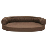 Vidaxl Dog Bed Ergonomic Linen-Look 75x53 cm brun