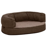 Vidaxl Dog Bed ergonomisk lin-utseende 60x42 cm Fleece Brown