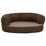 Vidaxl Dog Bed ergonomisk lin-utseende 60x42 cm Fleece Brown