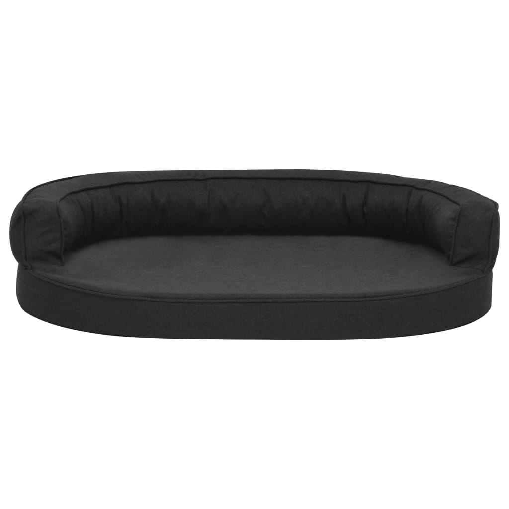 Vidaxl Dog bed ergonomic linen-look 75x53 cm Black