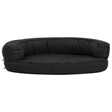 Vidaxl Dog Bed Ergonomic Linen-Look 75x53 cm Fleece Black