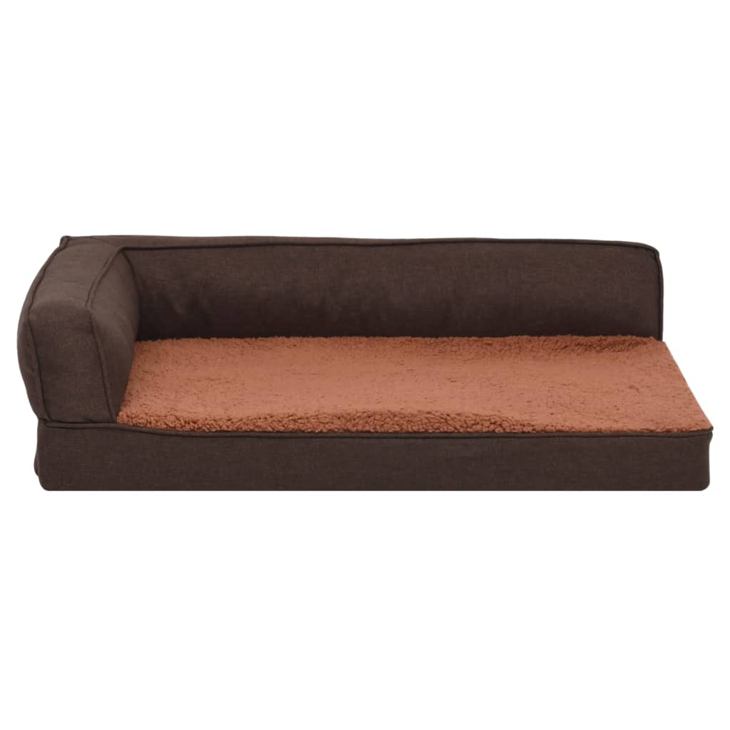 Vidaxl Hundebett Ergonomische Leinen-Look 60x42 cm Fleece Brown