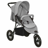 Vidaxl kinderwagen staal lichtgrijs