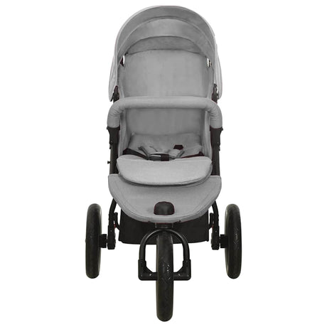 Vidaxl kinderwagen staal lichtgrijs