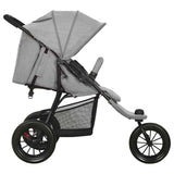 Vidaxl kinderwagen staal lichtgrijs