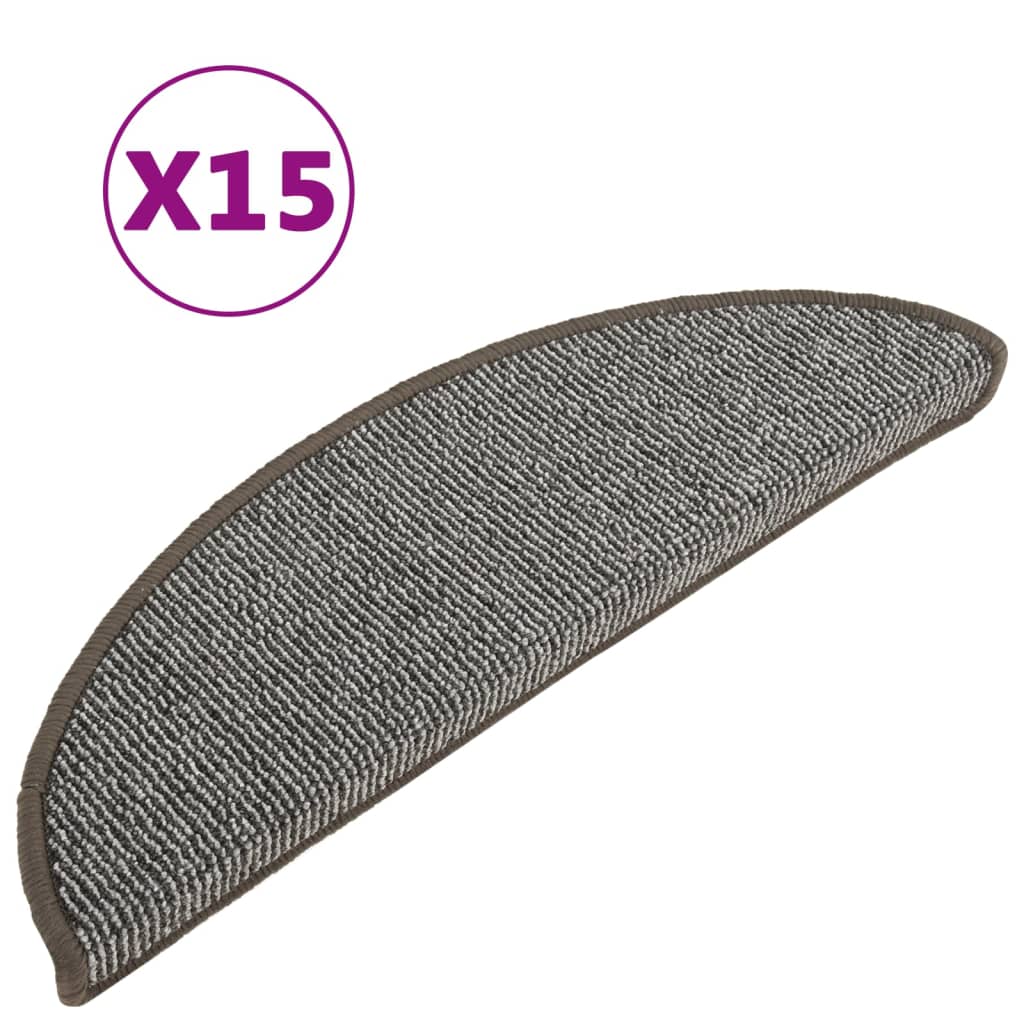 Esteras de escalera de Vidaxl 15 st 56x17x3 cm gris