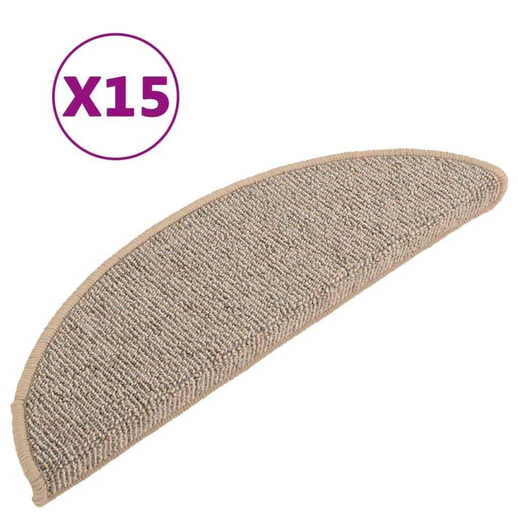 Vidaxl Stair Mats 15 St 56x17x3 cm brun