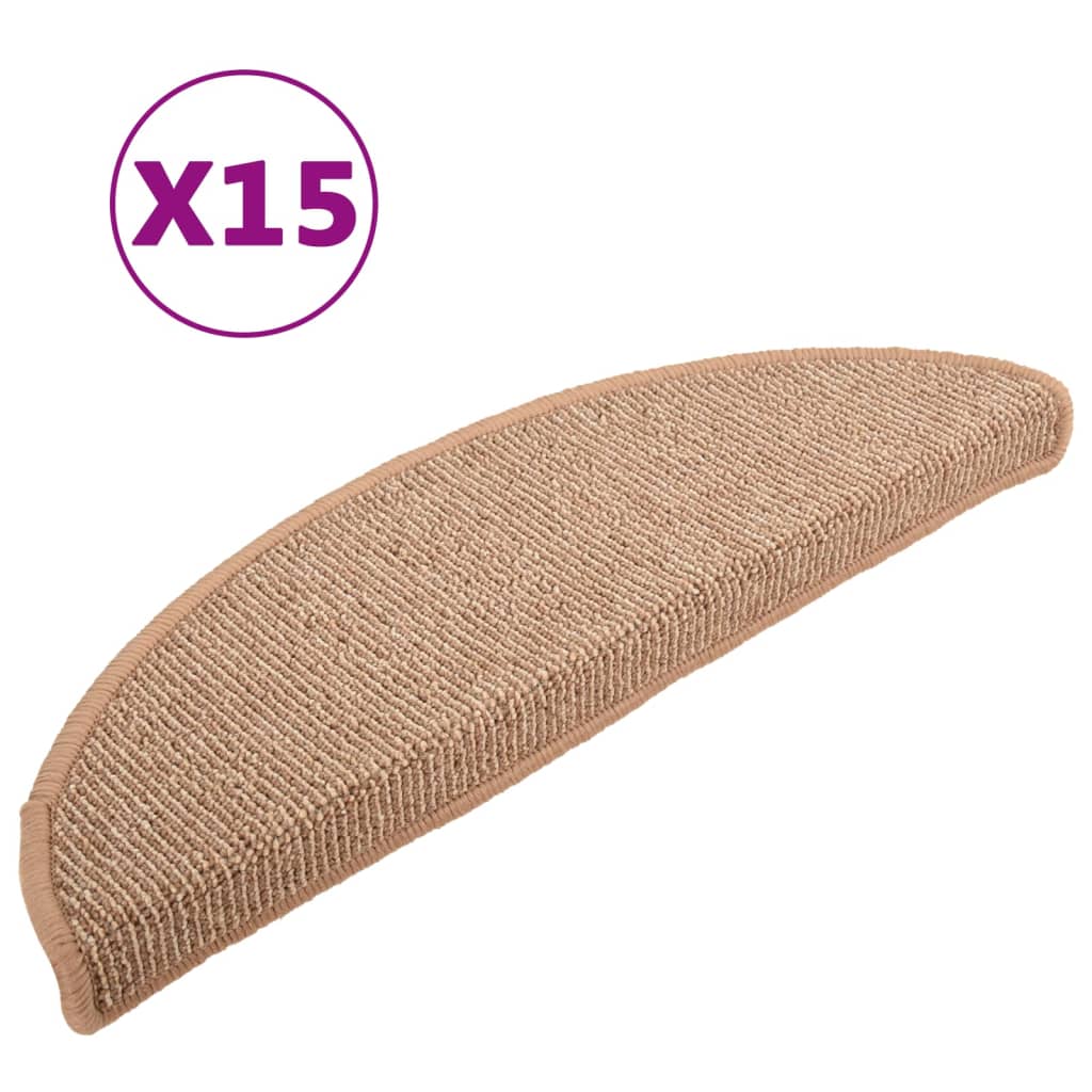 Vidaxl Stair tappetini 15 ST 56x17x3 cm marrone chiaro