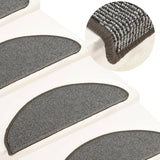 Vidaxl stair mats 15 st 65x21x4 cm gray