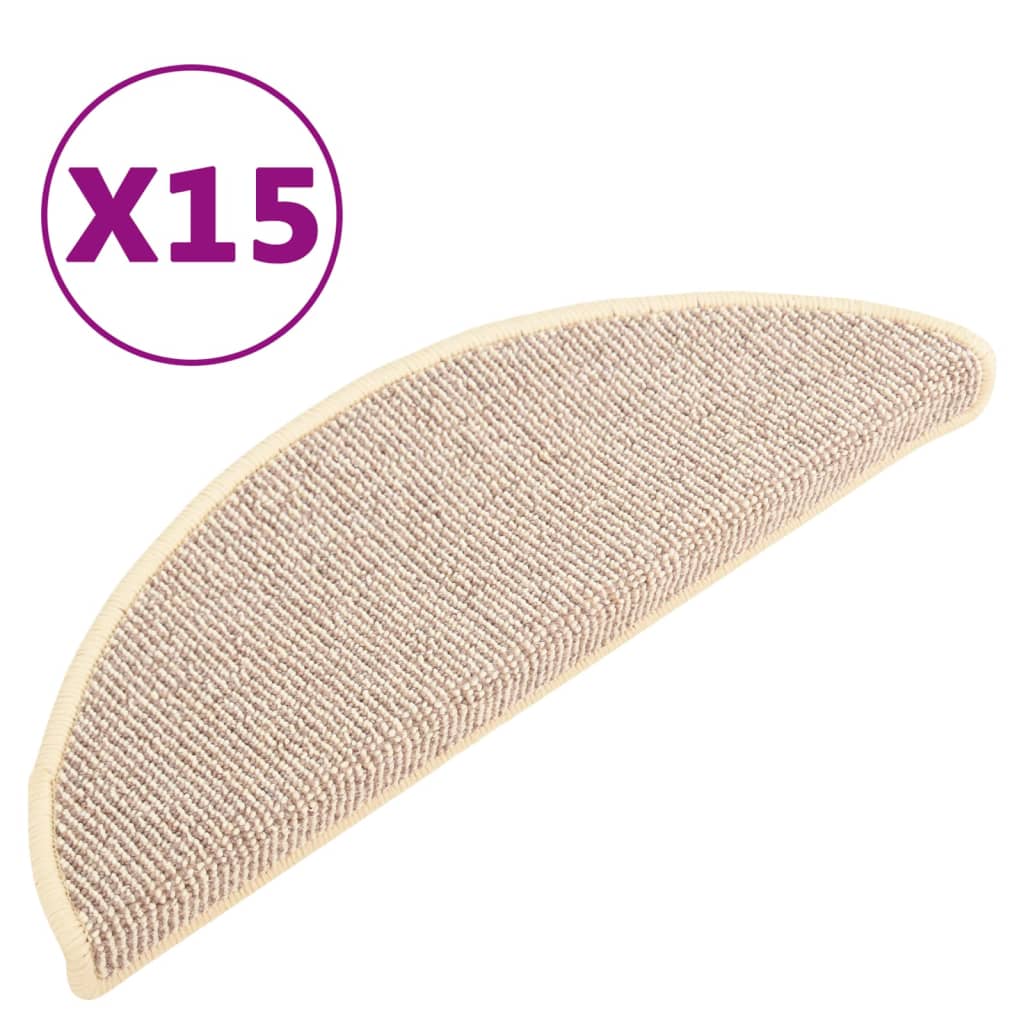 Vidaxl trappematter 15 St 65x21x4 cm hvit og brun