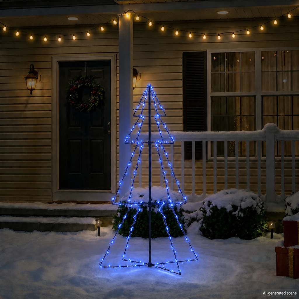 Vidaxl kegelkerstboom 160 led's binnen en buiten 78x120 cm