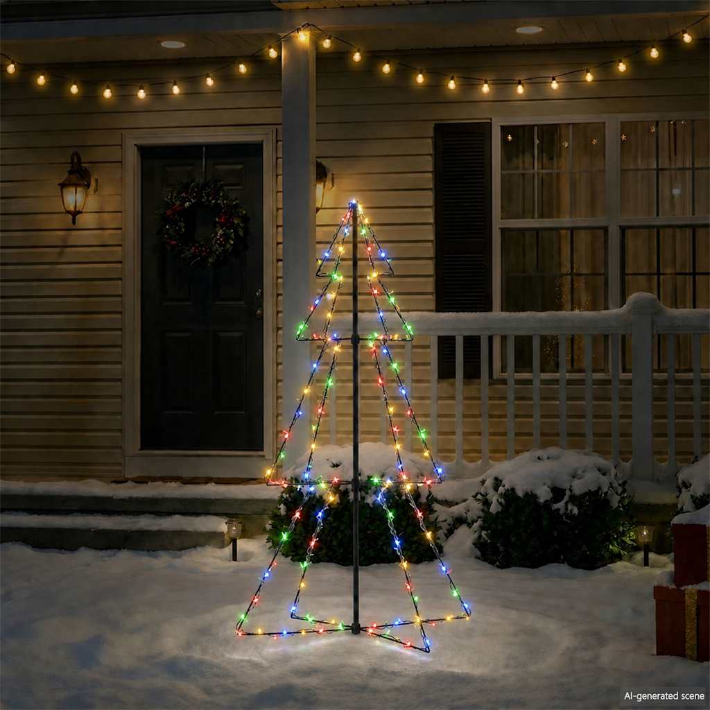 Vidaxl kegelkerstboom 160 led's binnen en buiten 78x120 cm