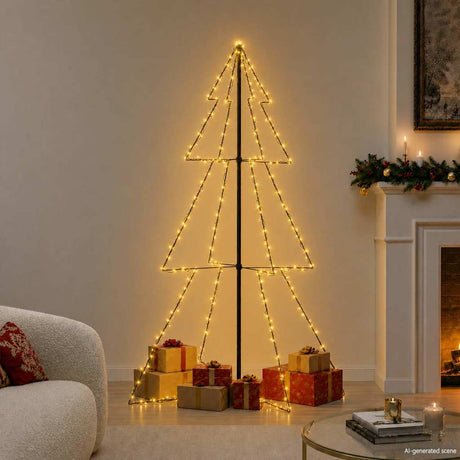 Vidaxl kegelkerstboom 240 led's binnen en buiten 118x150 cm