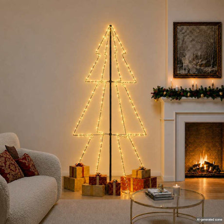 Vidaxl kegelkerstboom 300 led's binnen en buiten 120x220 cm