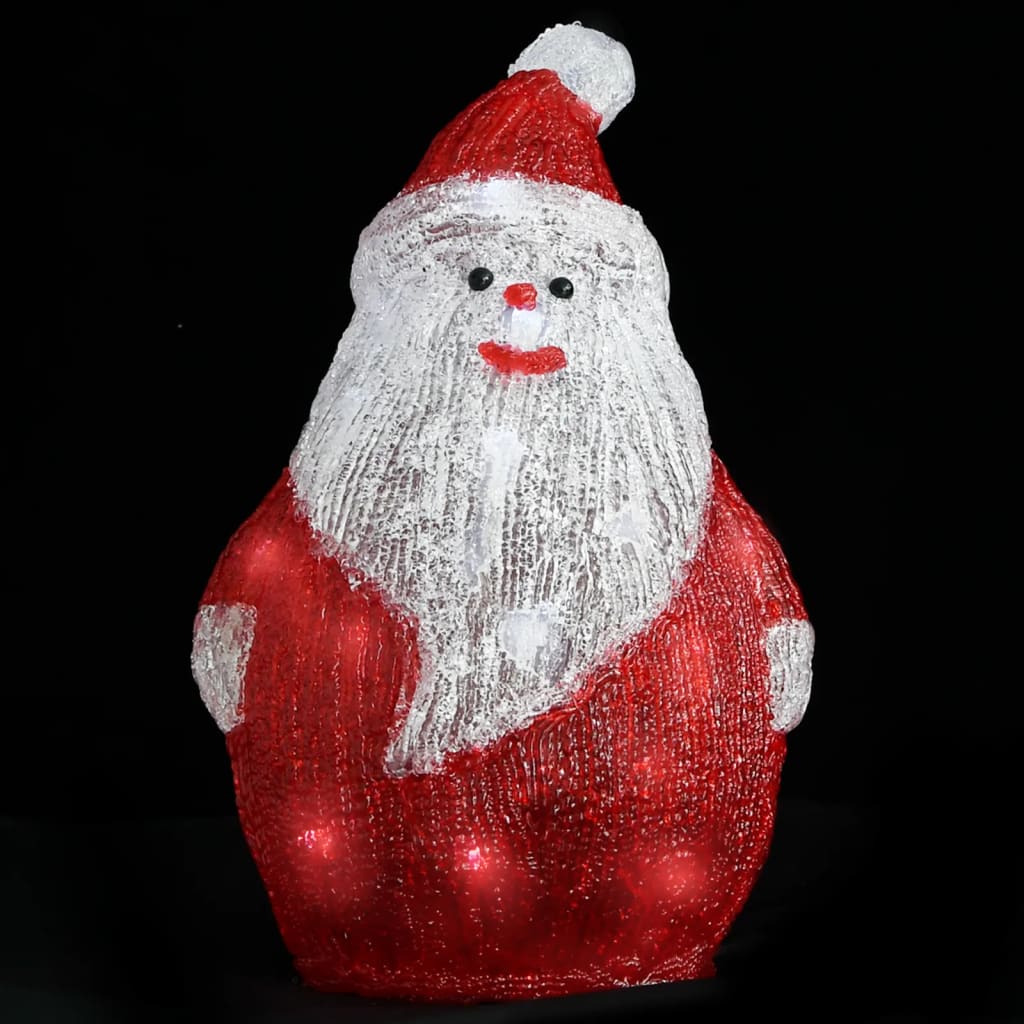 Vidaxl Christmas Figur Santa førte ind i og uden for 28 cm akryl