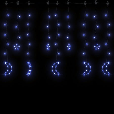 Vidaxl lichtslinger ster en maan afstandsbediening 138 led's blauw
