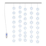 Vidaxl lichtsnoergordijn sterren met 200 led's en 8 functies blauw