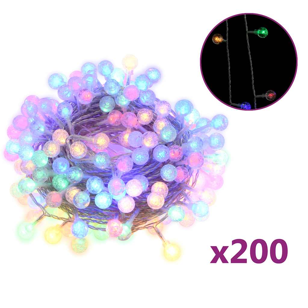 Vidaxl lichtsnoer met 200 led's 8 functies meerkleurig 20 m
