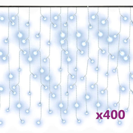 Vidaxl lichtgordijn met 400 led's en 8 functies 10 m koudwit