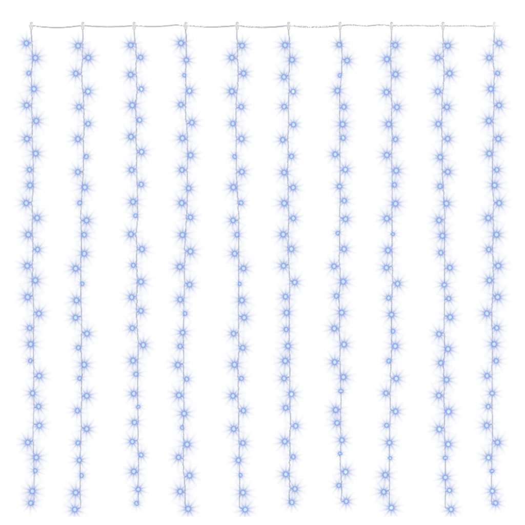 Vidaxl lichtsnoergordijn met 300 led's en 8 functies 3x3 m blauw