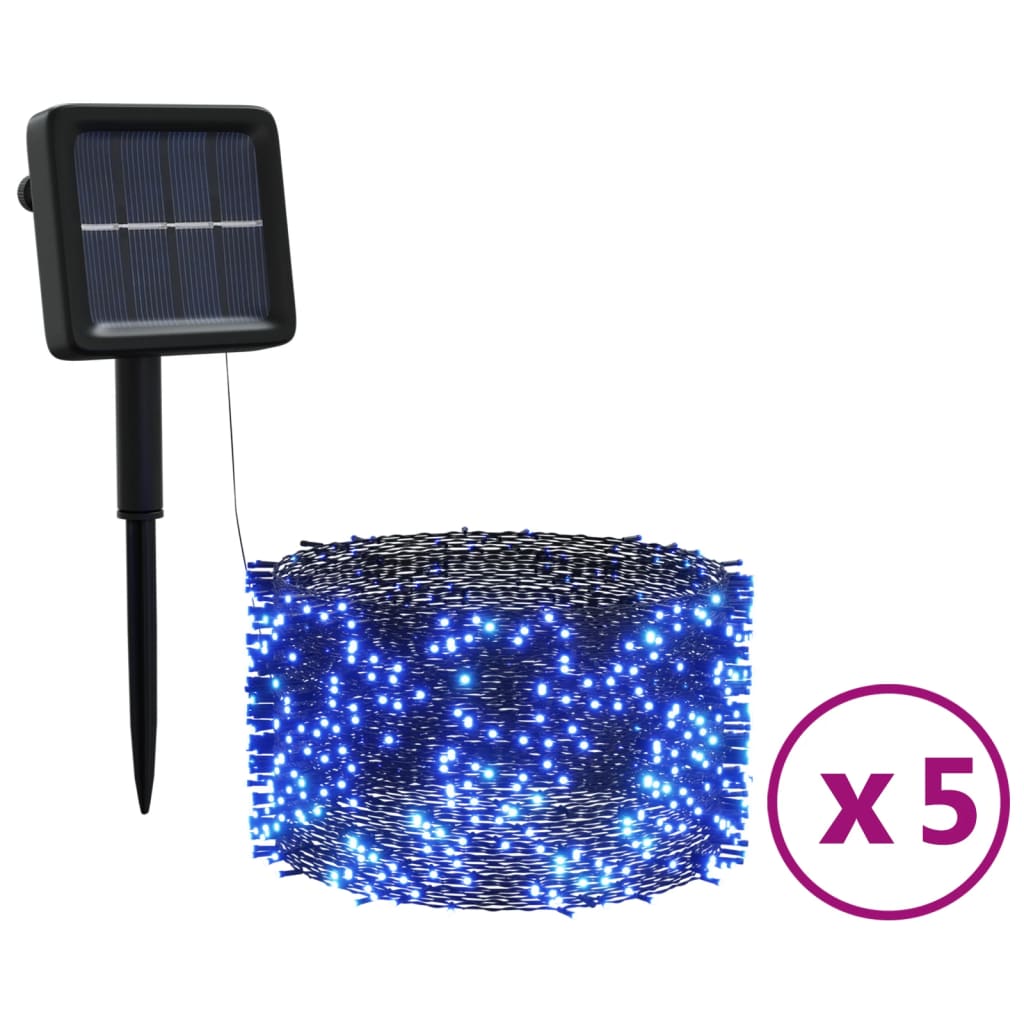 VIDAXL 5 ST Light Sling mit 200 LEDs Solar Binnen Buiten Blauw