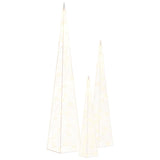 VidaXL Lichtkegelset decoratief LED 30 45 60 cm acryl warmwit
