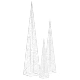 VidaXL Lichtkegelset decoratief LED 30 45 60 cm acryl warmwit