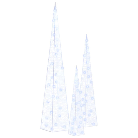Vidaxl lichtkegelset decoratief led 30 45 60 cm acryl blauw