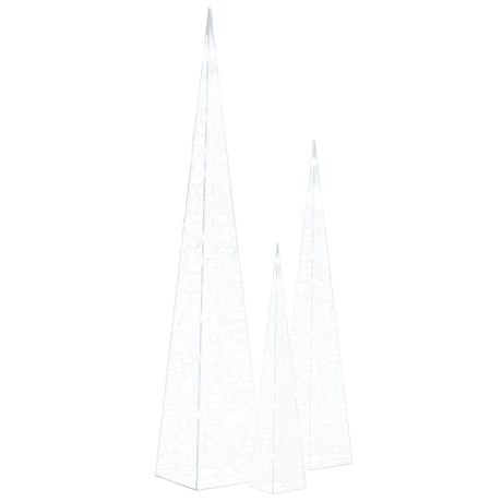 Vidaxl lichtkegelset decoratief led 60 90 120 cm acryl koudwit