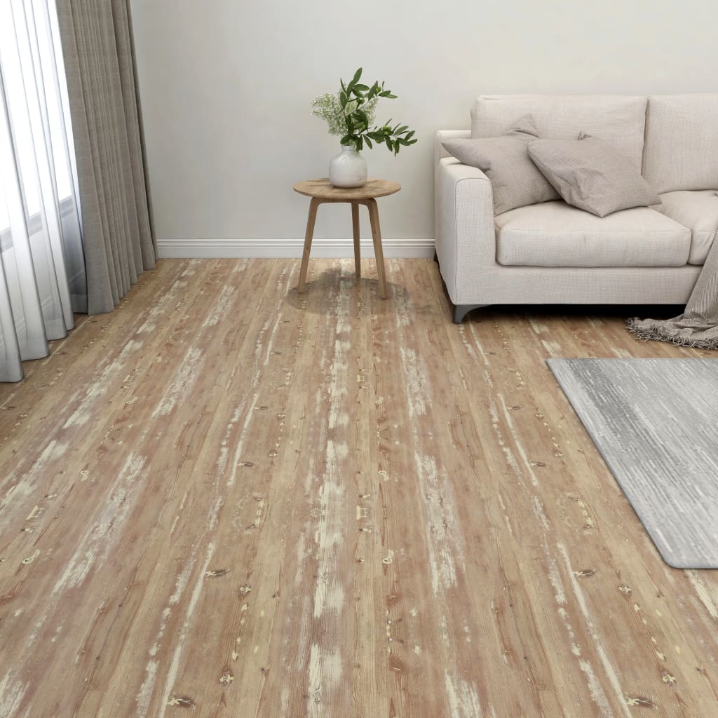 Vidaxl Floorboards 20 St auto-adhésif 1,86 m² en PVC marron