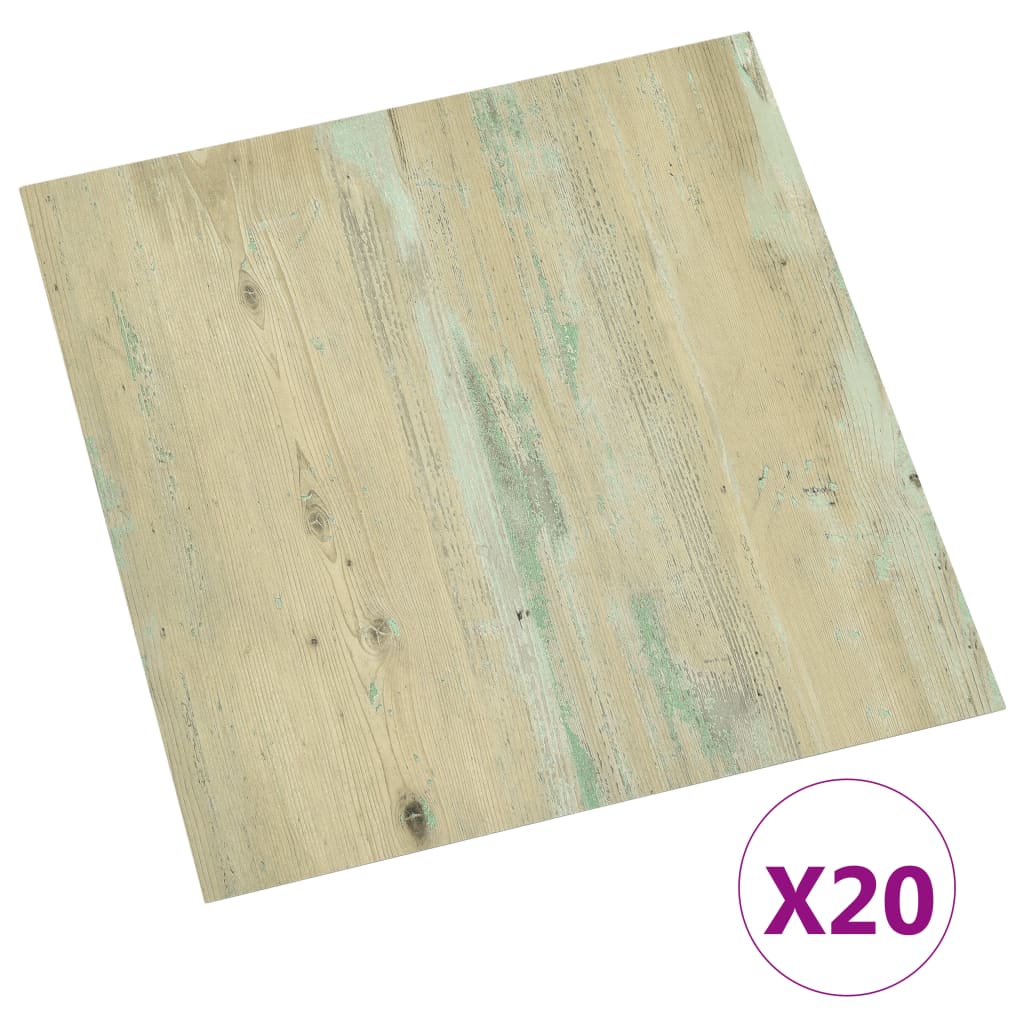 Planches de plancher vidaxl 20 ST auto-adhésif 1,86 m² en PVC brun clair