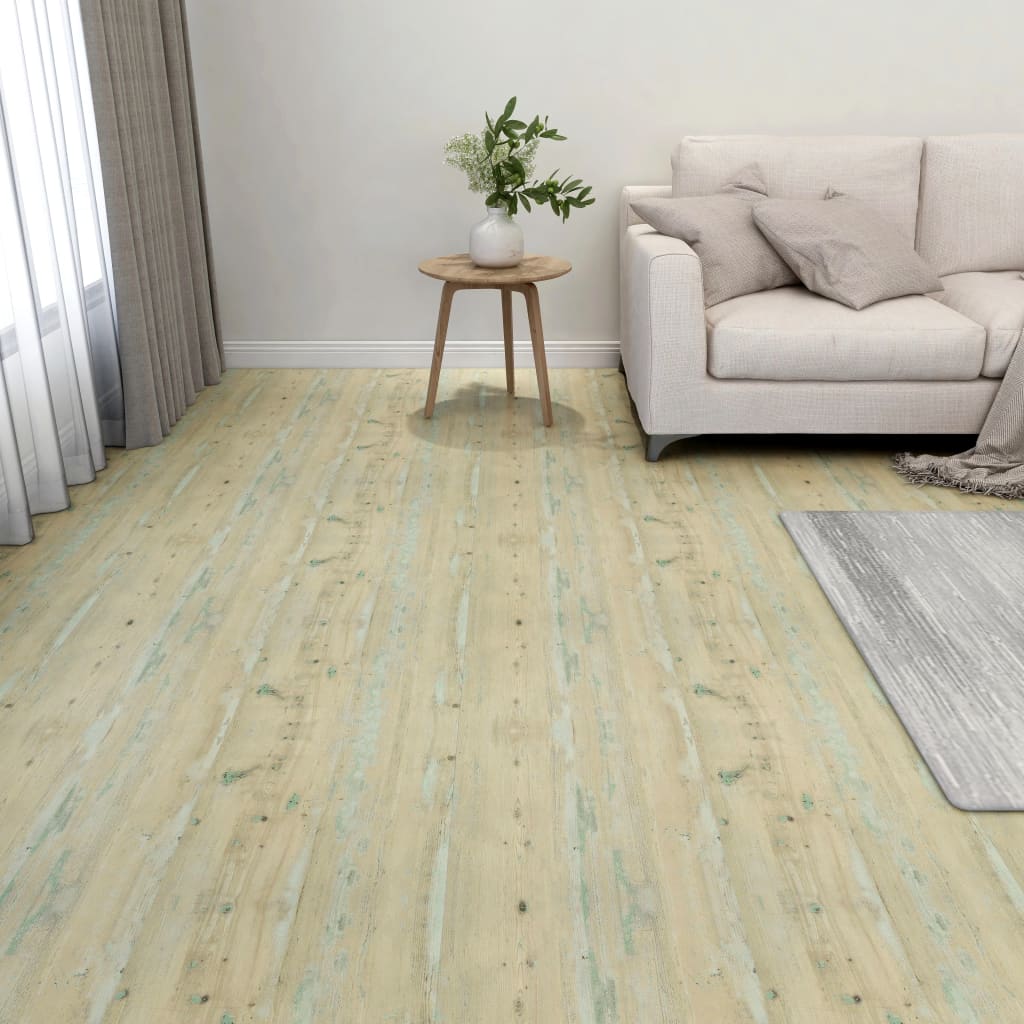 Planches de plancher vidaxl 20 ST auto-adhésif 1,86 m² en PVC brun clair