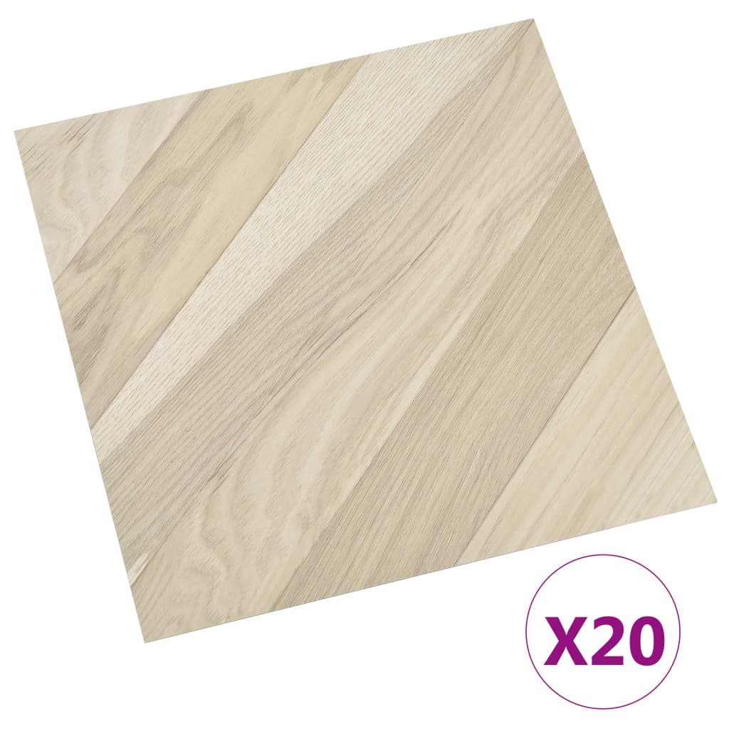 Vidaxl golvbrädor 20 st self -adhesive 1,86 m² pvc randig beige