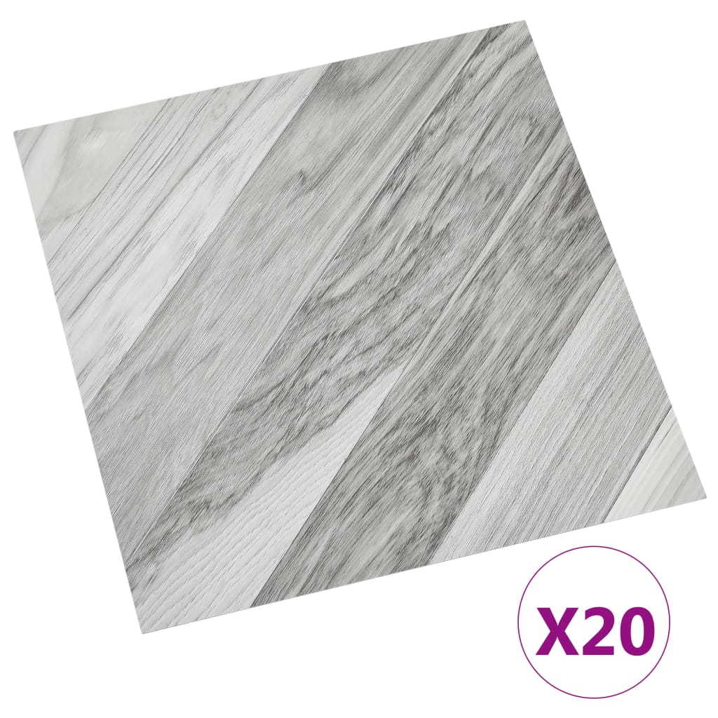 Vidaxl talne plošče 20 St Self -Adhesive 1,86 m² PVC Striped Grey