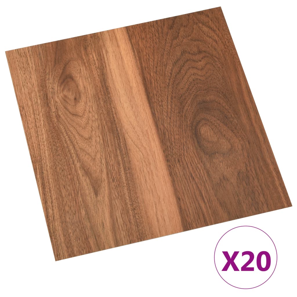 Vidaxl Floorboards 20 St auto-adhésif 1,86 m² en PVC marron