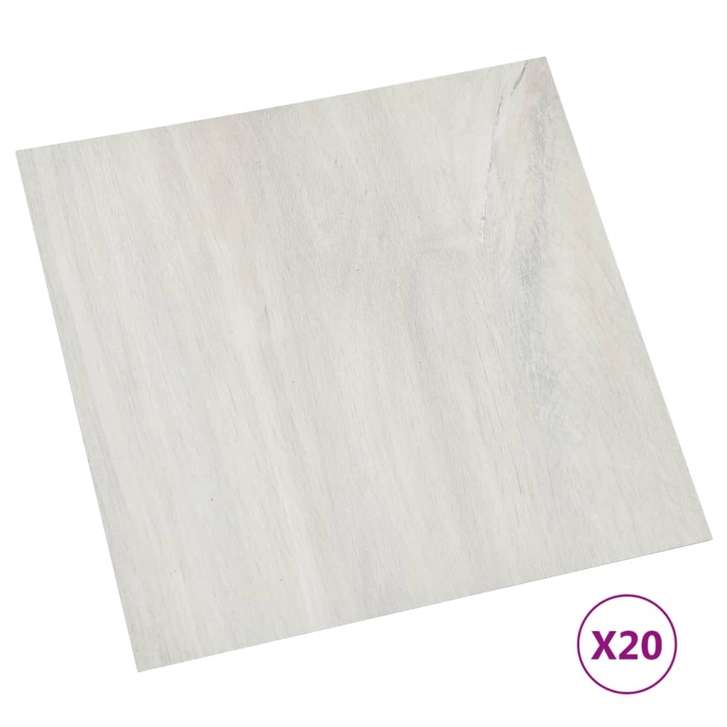 Vidaxl Floorboards 20 ST Self -fast 1,86 m² PVC -creme -farvet