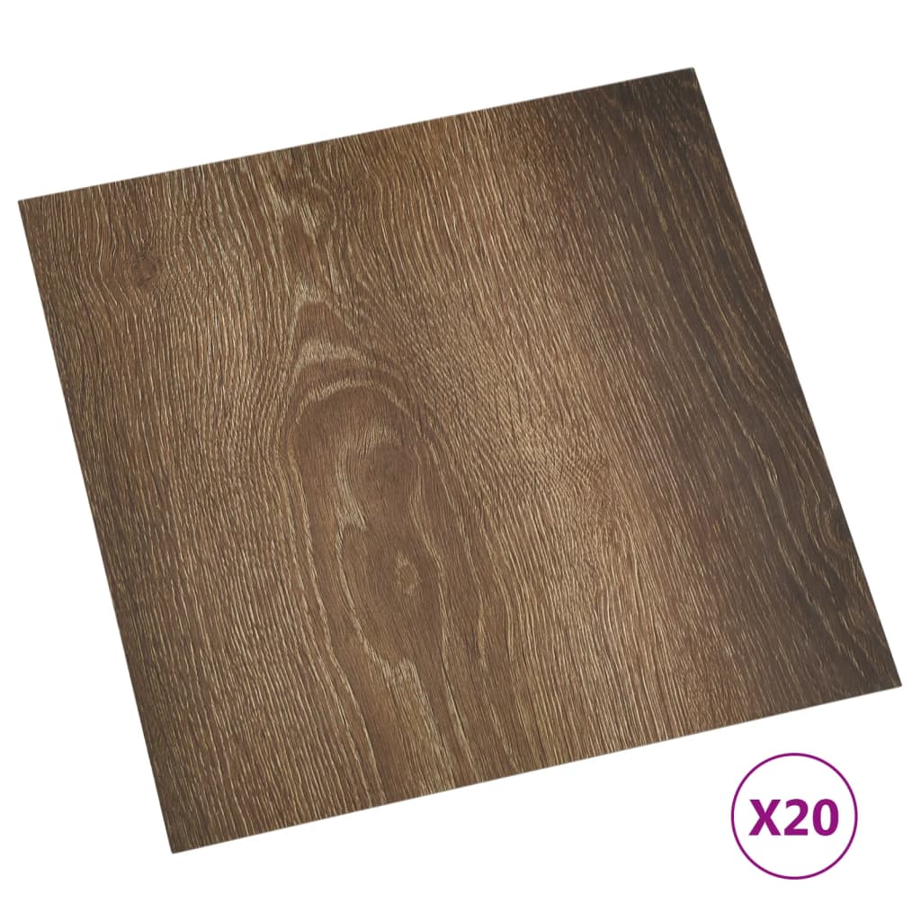 Vidaxl Floor Abeards 20 St Autoadesivo 1,86 m² PVC Brown