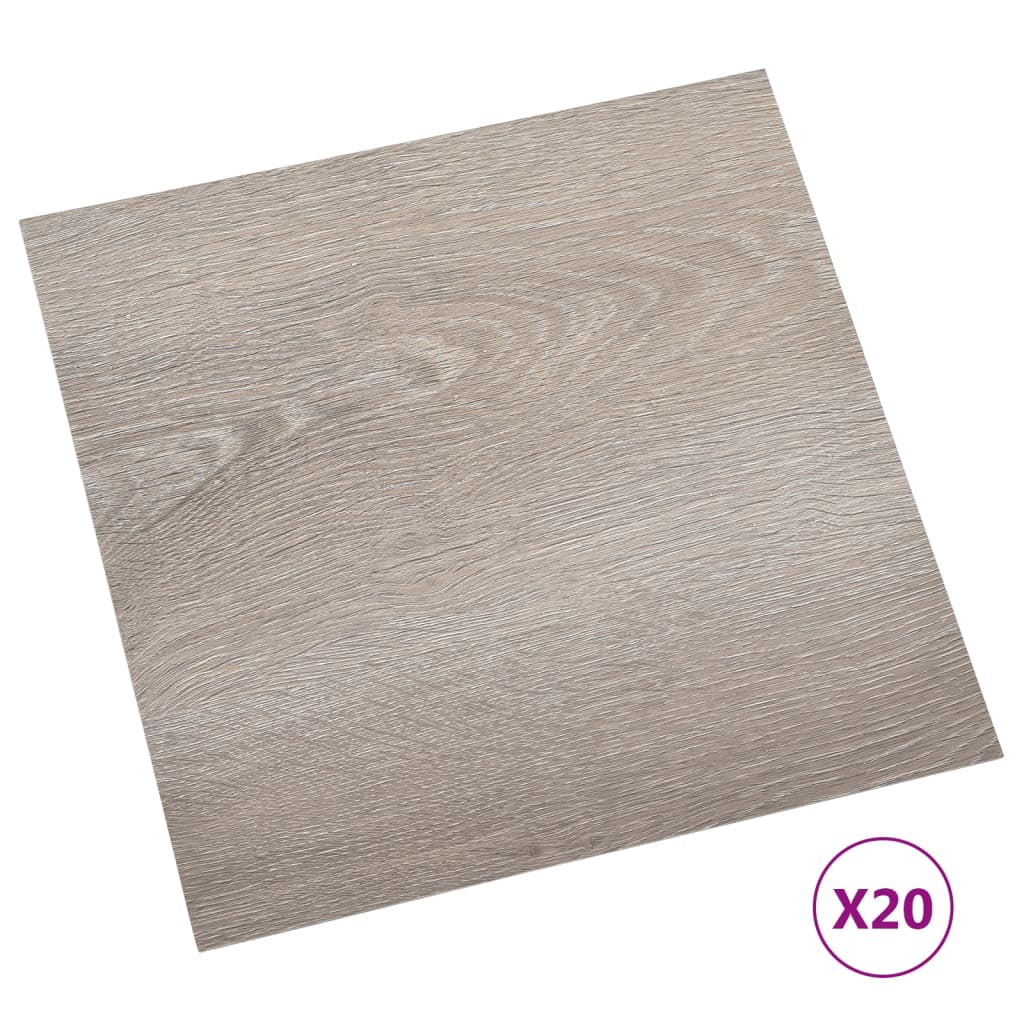 Tablas de piso Vidaxl 20 st autoadhesivo 1.86 m² PVC Taupe