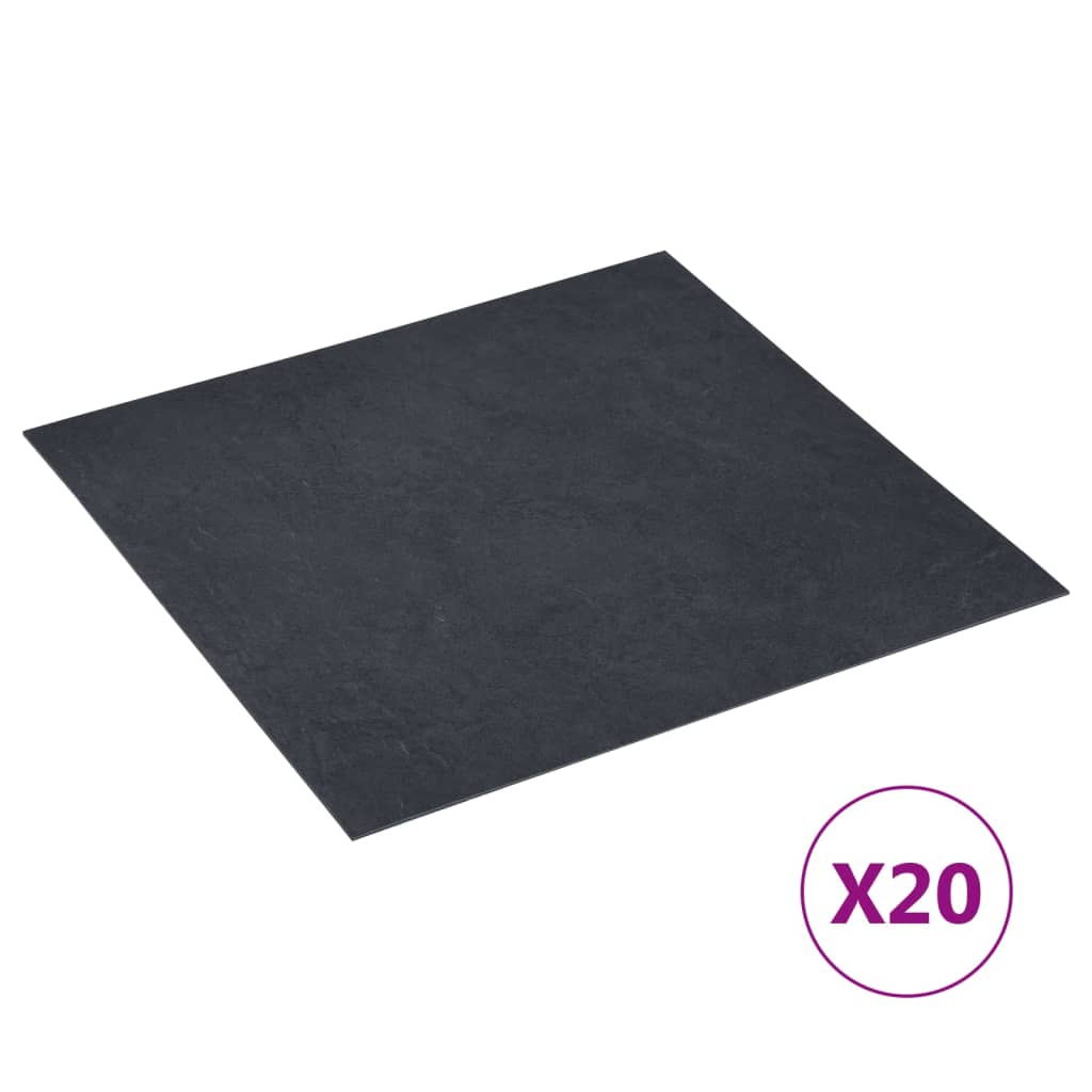 Vidaxl Floorboards 20 ST Self -fast 1,86 m² PVC Sort marmormønster