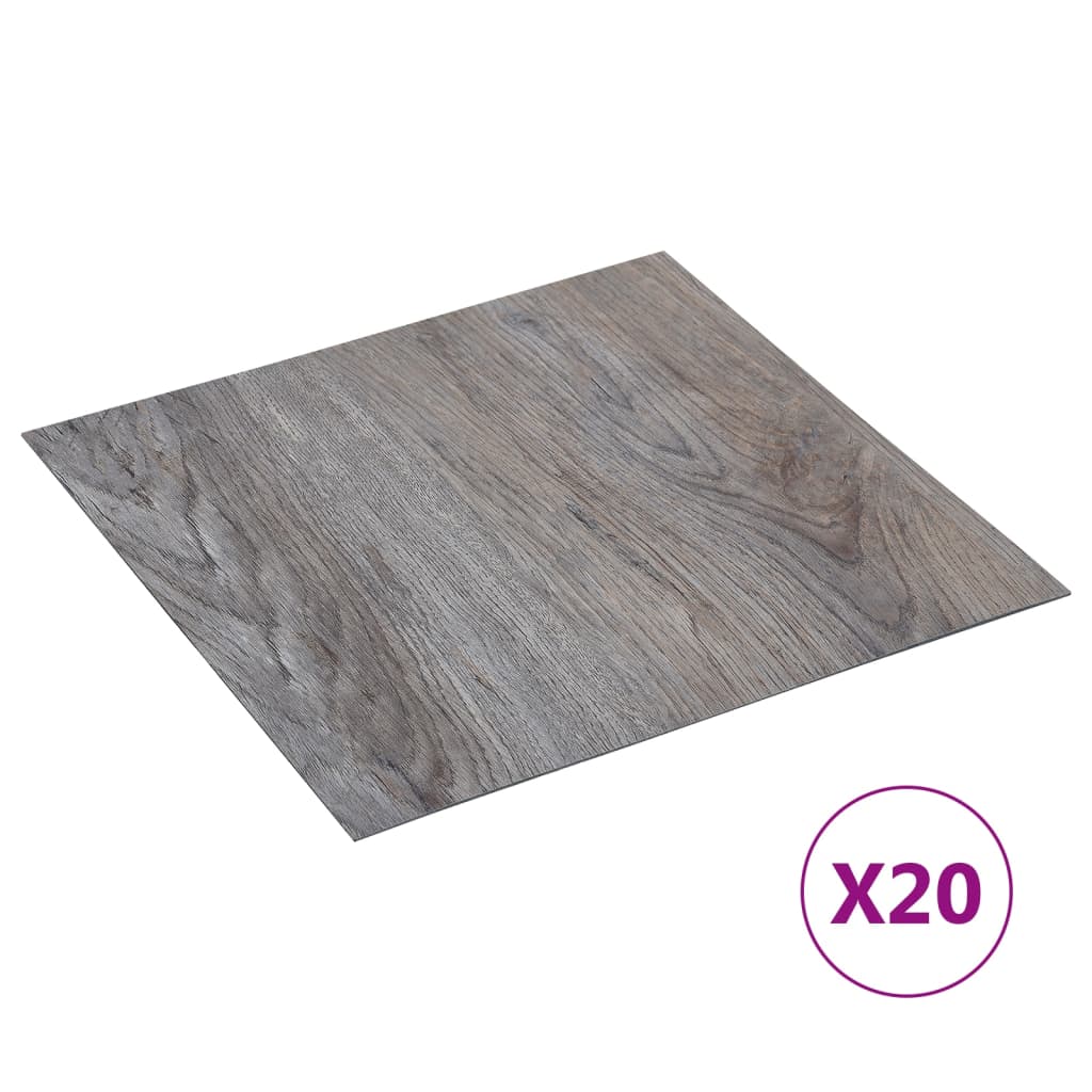 Vidaxl Floorboards 20 ST Self -fast 1,86 m² PVC lysebrun