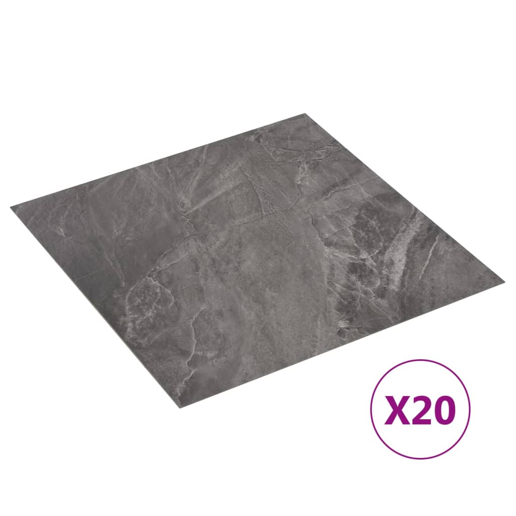 Vidaxl Floor Aboards 20 ST autoadesivo 1,86 m² Pvc Black Pattern