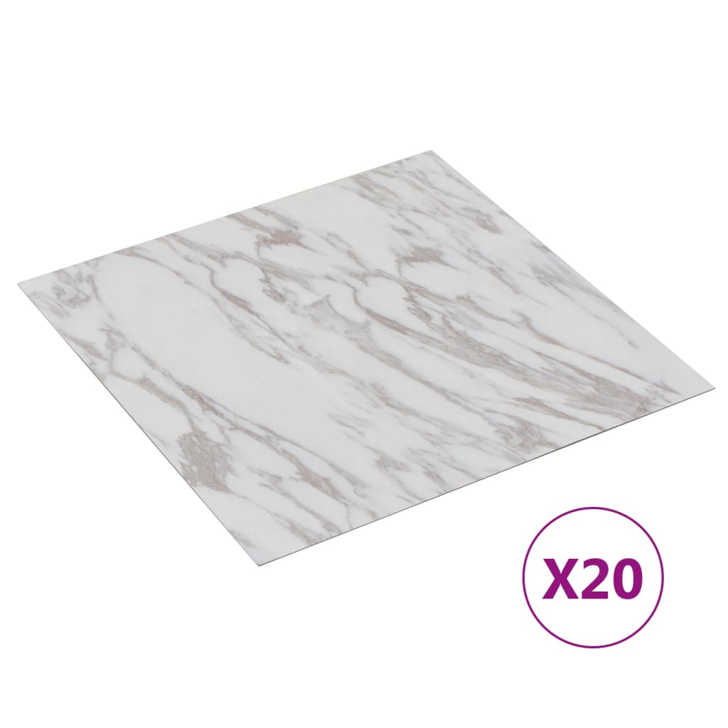 Vidaxl Floor Boards 20 St Self -adhezyjna 1,86 m² PVC White Marmurowy wzór